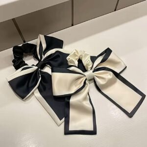 Luxury Black And White Bowknot Hair Ties