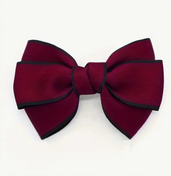 Red Bow Ribbon Hair Clip - Image 3