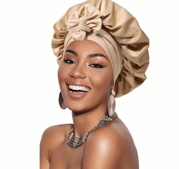 Women Satin Solid Sleeping Hat