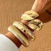 Metal Chunky Wide Cuff Bangles Arm Bracelets