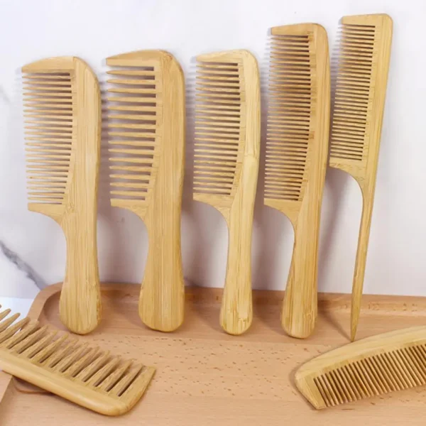 Hair Detangling Natural Bamboo comb for Stimulating Scalp Growth - Image 2