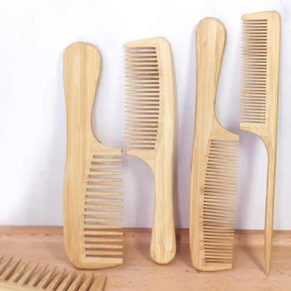 Hair Detangling Natural Bamboo comb for Stimulating Scalp Growth - Image 3